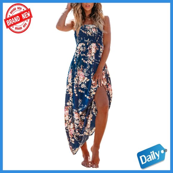 maxi dress summer formal Elegant Floral Multicolor Satin Halter Neck Maxi Dress main image 0